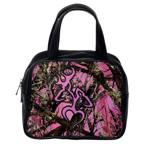 Pink Browning Deer Glitter Camo Camouflage Classic Handbag (One Side) from ArtsNow.com Front