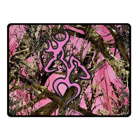 Pink Browning Deer Glitter Camo Camouflage Two Sides Fleece Blanket (Small) from ArtsNow.com 45 x34  Blanket Back