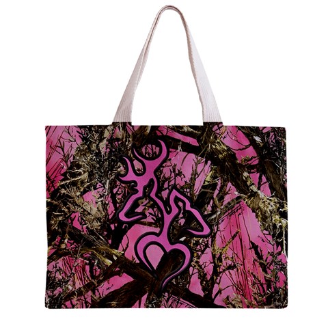 Pink Browning Deer Glitter Camo Camouflage Zipper Mini Tote Bag from ArtsNow.com Back