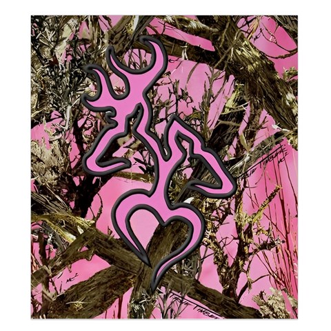 Pink Browning Deer Glitter Camo Camouflage Duvet Cover Double Side (King Size) from ArtsNow.com Back