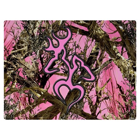 Pink Browning Deer Glitter Camo Camouflage Two Sides Premium Plush Fleece Blanket (Baby Size) from ArtsNow.com 40 x30  Blanket Back