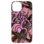 Pink Browning Deer Glitter Camo Camouflage iPhone 14 Black UV Print Case