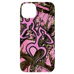 Pink Browning Deer Glitter Camo Camouflage iPhone 14 Plus Black UV Print Case