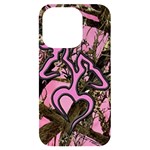 Pink Browning Deer Glitter Camo Camouflage iPhone 14 Pro Black UV Print Case