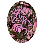 Pink Browning Deer Glitter Camo Camouflage UV Print Acrylic Ornament Oval