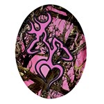 Pink Browning Deer Glitter Camo Camouflage Oval Glass Fridge Magnet (4 pack)