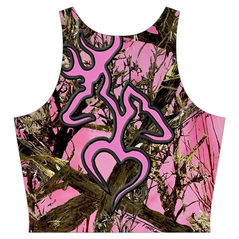 Pink Browning Deer Glitter Camo Camouflage Cut Out Top from ArtsNow.com Back