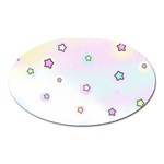 Stars Cute Pastel Pattern Rainbow Oval Magnet