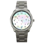 Stars Cute Pastel Pattern Rainbow Sport Metal Watch