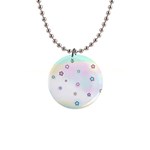 Stars Cute Pastel Pattern Rainbow 1  Button Necklace