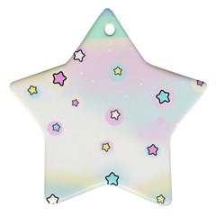 Stars Cute Pastel Pattern Rainbow Star Ornament (Two Sides) from ArtsNow.com Front