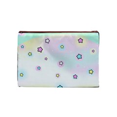 Stars Cute Pastel Pattern Rainbow Cosmetic Bag (Medium) from ArtsNow.com Front