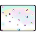 Stars Cute Pastel Pattern Rainbow Fleece Blanket (Large)