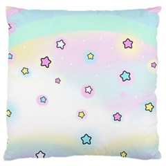 Stars Cute Pastel Pattern Rainbow Large Cushion Case (Two Sides) from ArtsNow.com Back