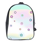 Stars Cute Pastel Pattern Rainbow School Bag (XL)