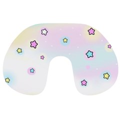 Stars Cute Pastel Pattern Rainbow Travel Neck Pillow from ArtsNow.com Back