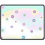 Stars Cute Pastel Pattern Rainbow Two Sides Fleece Blanket (Medium)