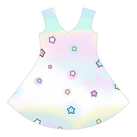 Stars Cute Pastel Pattern Rainbow Short Sleeve V Front