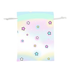 Stars Cute Pastel Pattern Rainbow Lightweight Drawstring Pouch (L) from ArtsNow.com Front