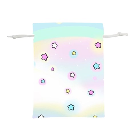 Stars Cute Pastel Pattern Rainbow Lightweight Drawstring Pouch (L) from ArtsNow.com Back