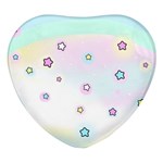 Stars Cute Pastel Pattern Rainbow Heart Glass Fridge Magnet (4 pack)