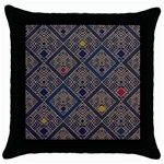 Pattern Seamless Antique Luxury Throw Pillow Case (Black)