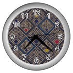 Pattern Seamless Antique Luxury Wall Clock (Silver)