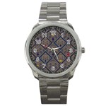 Pattern Seamless Antique Luxury Sport Metal Watch