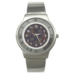 Pattern Seamless Antique Luxury Stainless Steel Watch