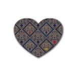 Pattern Seamless Antique Luxury Rubber Coaster (Heart)