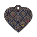 Pattern Seamless Antique Luxury Dog Tag Heart (One Side)