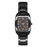 Pattern Seamless Antique Luxury Stainless Steel Barrel Watch