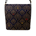 Pattern Seamless Antique Luxury Flap Closure Messenger Bag (L)