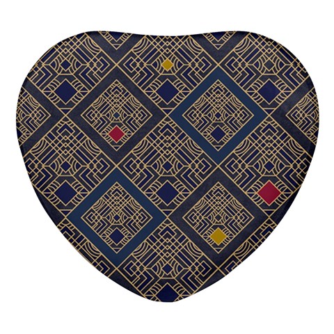 Pattern Seamless Antique Luxury Heart Glass Fridge Magnet (4 pack) from ArtsNow.com Front