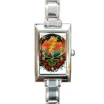 Grateful Steal Your Face Deadhead Hippie Logo Symbol Rectangle Italian Charm Watch