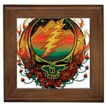 Grateful Steal Your Face Deadhead Hippie Logo Symbol Framed Tile