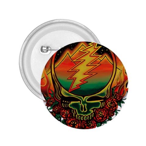 Grateful Steal Your Face Deadhead Hippie Logo Symbol 2.25  Buttons from ArtsNow.com Front