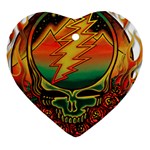 Grateful Steal Your Face Deadhead Hippie Logo Symbol Ornament (Heart)