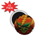 Grateful Steal Your Face Deadhead Hippie Logo Symbol 1.75  Magnets (10 pack) 