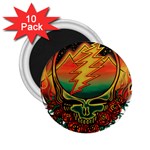 Grateful Steal Your Face Deadhead Hippie Logo Symbol 2.25  Magnets (10 pack) 