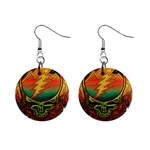 Grateful Steal Your Face Deadhead Hippie Logo Symbol Mini Button Earrings