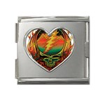 Grateful Steal Your Face Deadhead Hippie Logo Symbol Mega Link Heart Italian Charm (18mm)