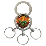 Grateful Steal Your Face Deadhead Hippie Logo Symbol 3-Ring Key Chain