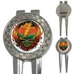 Grateful Steal Your Face Deadhead Hippie Logo Symbol 3-in-1 Golf Divots