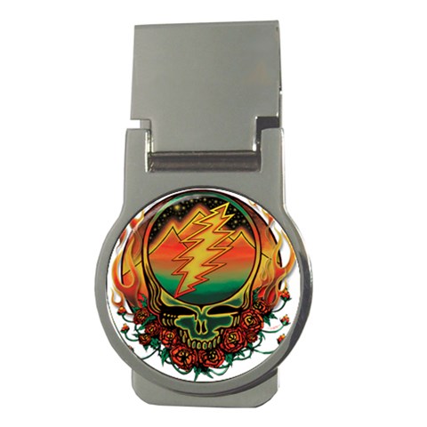 Grateful Steal Your Face Deadhead Hippie Logo Symbol Money Clips (Round)  from ArtsNow.com Front