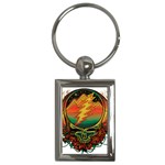 Grateful Steal Your Face Deadhead Hippie Logo Symbol Key Chain (Rectangle)