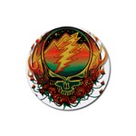 Grateful Steal Your Face Deadhead Hippie Logo Symbol Rubber Round Coaster (4 pack)