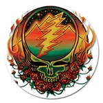 Grateful Steal Your Face Deadhead Hippie Logo Symbol Magnet 5  (Round)