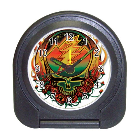 Grateful Steal Your Face Deadhead Hippie Logo Symbol Travel Alarm Clock from ArtsNow.com Front