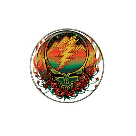 Grateful Steal Your Face Deadhead Hippie Logo Symbol Hat Clip Ball Marker (4 pack) from ArtsNow.com Front